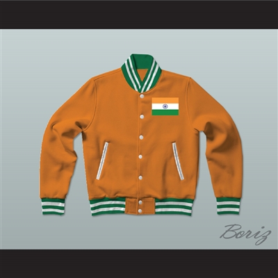 India Varsity Letterman Jacket-Style Sweatshirt