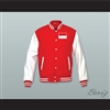 Indonesia Red Wool and White Lab Leather Varsity Letterman Jacket