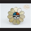 P Middleton Sterling Silver .925 Inlay Tewa Sun Ring