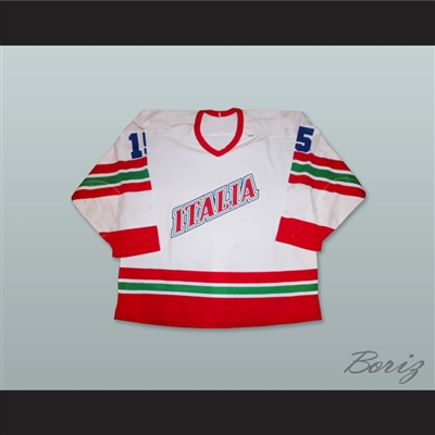Italia 15 White Hockey Jersey