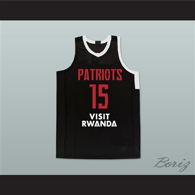 J Cole 15 Patriots Visit Rwanda Black Basketball Jersey