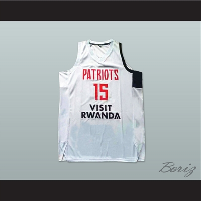 J Cole 15 Patriots Visit Rwanda White Basketball Jersey