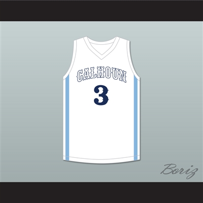 JD Davison 3 Calhoun High School Tigers White Basketball Jersey 1