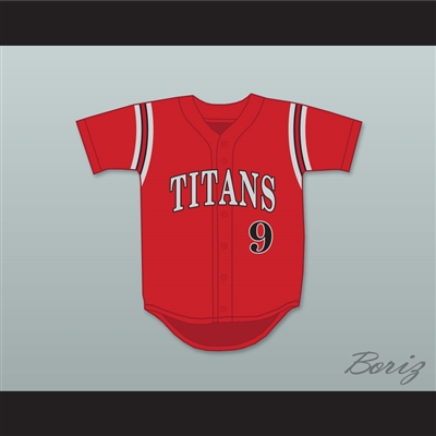 JT Realmuto 9 Carl Albert High School Titans Red Baseball Jersey 2