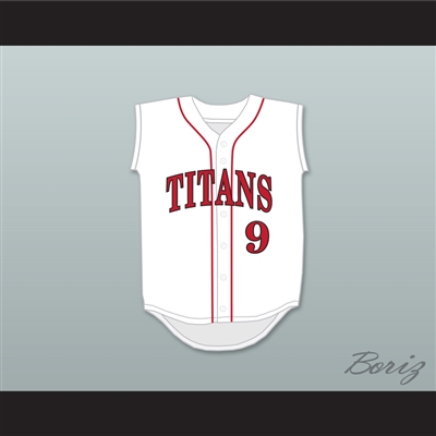 JT Realmuto 9 Carl Albert High School Titans White Baseball Jersey 1