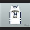 Jabari Walker 34 Campbell Hall School Vikings White Basketball Jersey 1