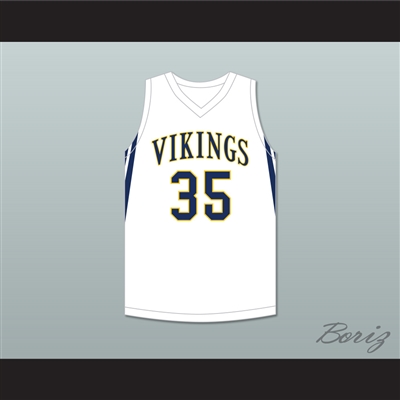 Jabari Walker 34 Campbell Hall School Vikings White Basketball Jersey 3