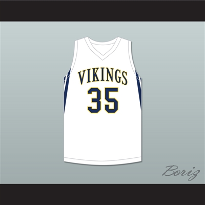 Jabari Walker 34 Campbell Hall School Vikings White Basketball Jersey 4