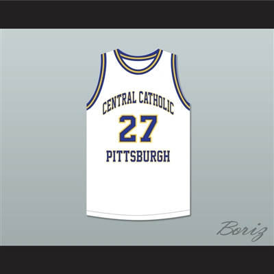 Jack Twyman 27 Central Catholic High School Pittsburgh Vikings White Basketball Jersey