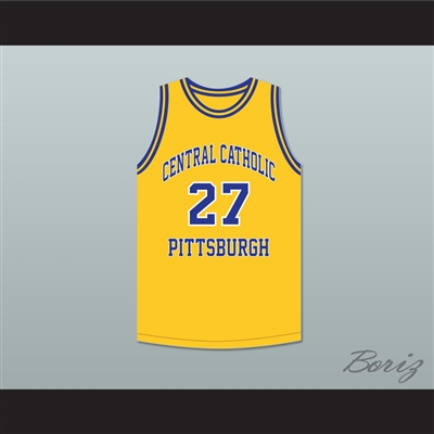 Jack Twyman 27 Central Catholic High School Pittsburgh Vikings Yellow Gold Basketball Jersey