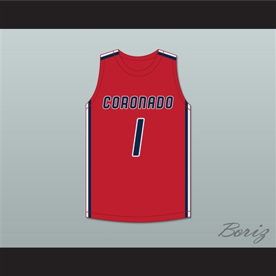 Jaden Hardy 1 Coronado High School Cougars Red Basketball Jersey 1