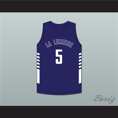 Jaden Ivey 5 La Lumiere School Lakers Navy Blue Basketball Jersey 1