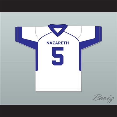 Jahan Dotson 5 Nazareth Area High School Blue Eagles White Football Jersey 1