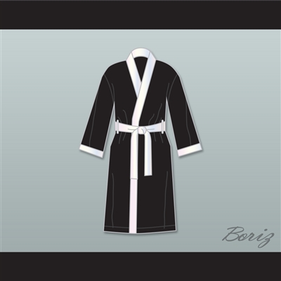Jake Lamotta Black Satin Full Boxing Robe