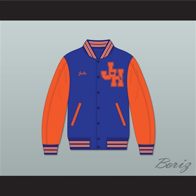 Jake Wyler John Hughes High School Wasps Blue and Orange Varsity Letterman Jacket-Style Sweatshirt