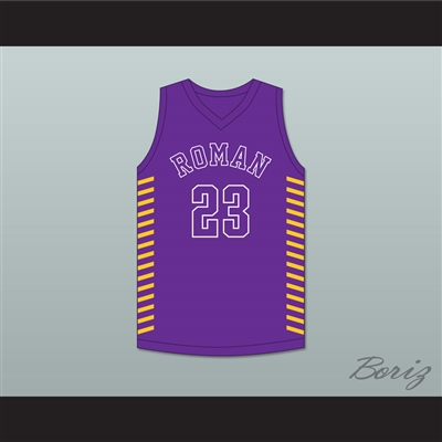 Jalen Duren 23 Roman Catholic High School Cahillites Purple Basketball Jersey 2
