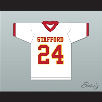 Jalen Pitre 24 Stafford High School Spartans White Football Jersey 2