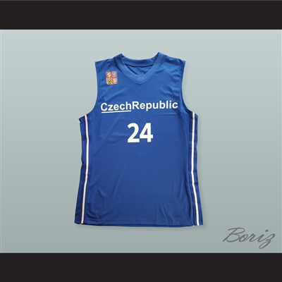 Jan Vesely 24 Czech Republic Basketball Jersey with Patch