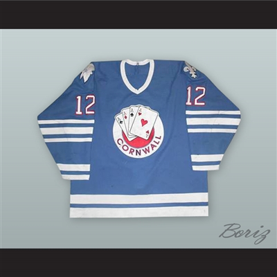 Janne Laukkanen 12 Cornwall Aces Blue Hockey Jersey