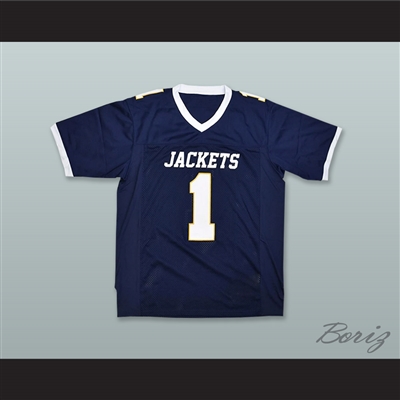Jarrett Stidham 1 Stephenville High School Yellow Jackets Navy Blue Football Jersey