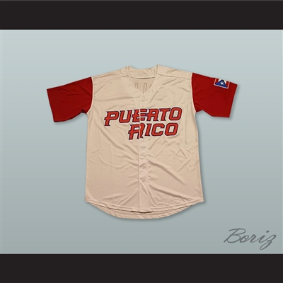 Javier Baez 9 Puerto Rico Light Tan Baseball Jersey