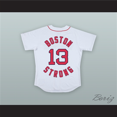 Jeff Bauman 13 Boston Strong White Baseball Jersey Stronger