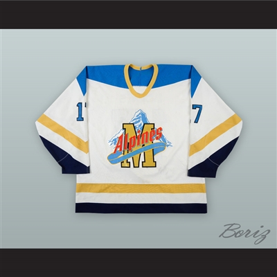 Jeff Dooks 17 Moncton Alpines White Hockey Jersey