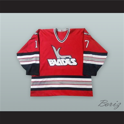 Jeff Madill 17 Kansas City Blades Red Hockey Jersey