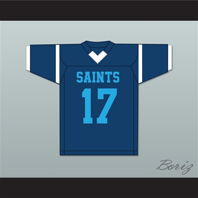 Jelani Woods 17 Cedar Grove High School Saints Navy Blue Football Jersey 1