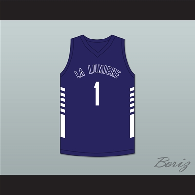 Jeremy Sochan 1 La Lumiere School Lakers Navy Blue Basketball Jersey 1