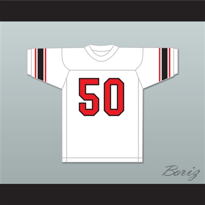 Jim Otto 50 Wausau East High School Lumberjacks White Football Jersey 1