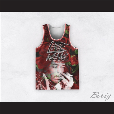Jimi Hendrix 11 Little Wing Roses Design Basketball Jersey
