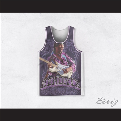Jimi Hendrix 10 Purple 1960 Design Basketball Jersey