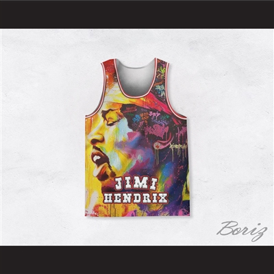 Jimi Hendrix 10 Graffiti Style Basketball Jersey