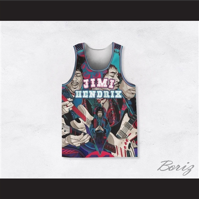Jimi Hendrix 10 Comic Book Style Basketball Jersey