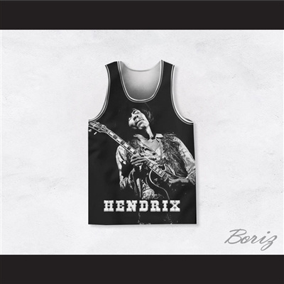 Jimi Hendrix 10 Guitar Solo Black Basketball Jersey