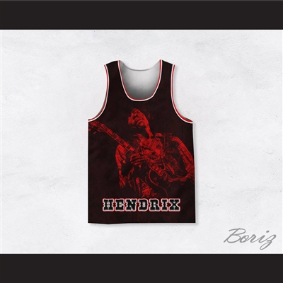 Jimi Hendrix 10 Guitar Solo Red Basketball Jersey
