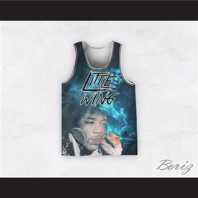 Jimi Hendrix 11 Little Wing Black and Blue Basketball Jersey