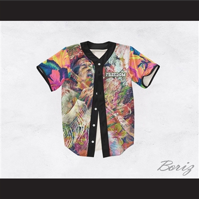 Jimi Hendrix 27 Flower Sleeve Freedom Design Baseball Jersey