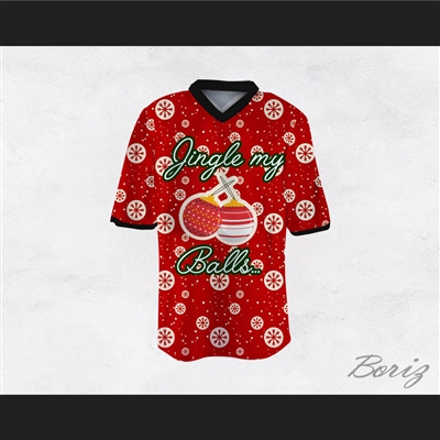 Jingle My Balls Christmas Themed Red Football Jersey