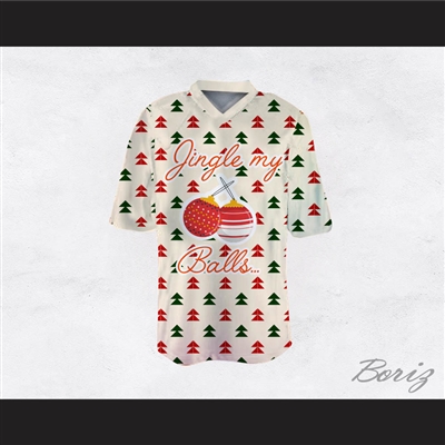 Jingle My Balls Christmas Themed White Football Jersey