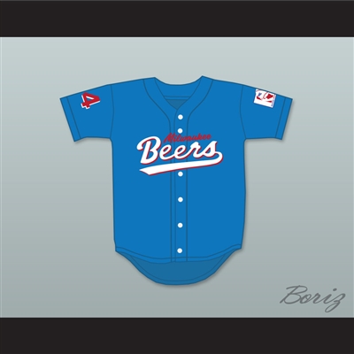 Joe Cooper 44 Milwaukee Beers Logo Deluxe BASEketball Blue Baseball Jersey