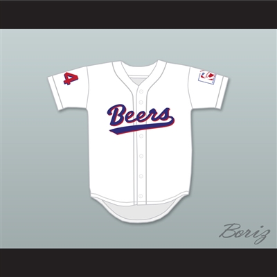 Joe Cooper 44 Milwaukee Beers Logo BASEketball White Baseball Jersey