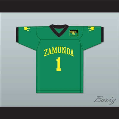 Prince Akeem Joffer 1 Zamunda Green Football Jersey with Flag Patch