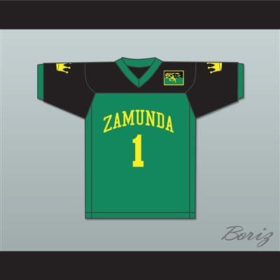 Prince Akeem Joffer 1 Zamunda Green/Black Football Jersey with Flag Patch