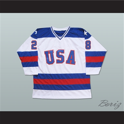 1980 Miracle On Ice Team USA John Harrington 28 Hockey Jersey
