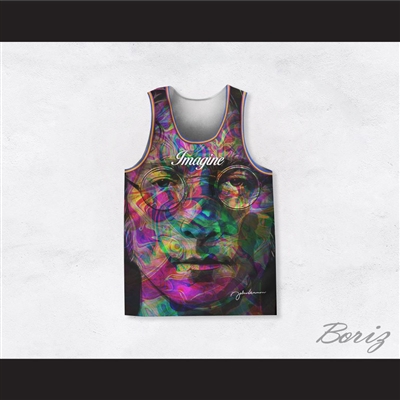 John Lennon 10 Imagine Psychedelic Style Basketball Jersey