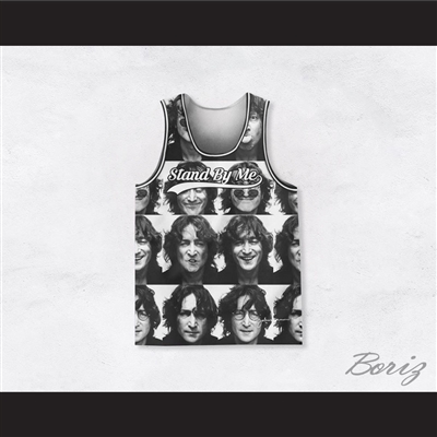 John Lennon 10 Stand by Me Black and White Portraits Basketball Jersey