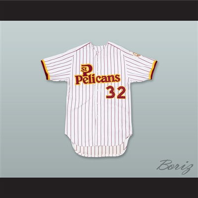Jon Matlack 32 St Petersburg Pelicans White Pinstriped Baseball Jersey