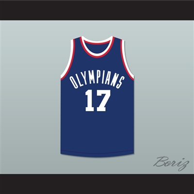 Wallace Jones 17 Indianapolis Olympians Blue Basketball Jersey